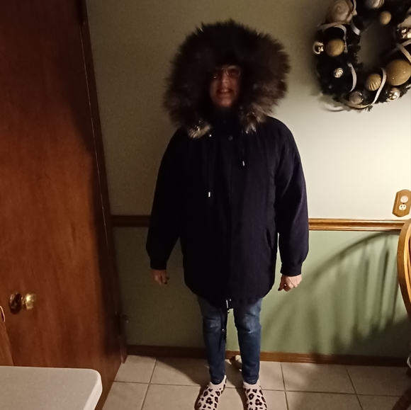 EUC Vintage Boundary Waters Down Filled Real Fur Trim Coat - Women's size Small - Picture 12 of 12